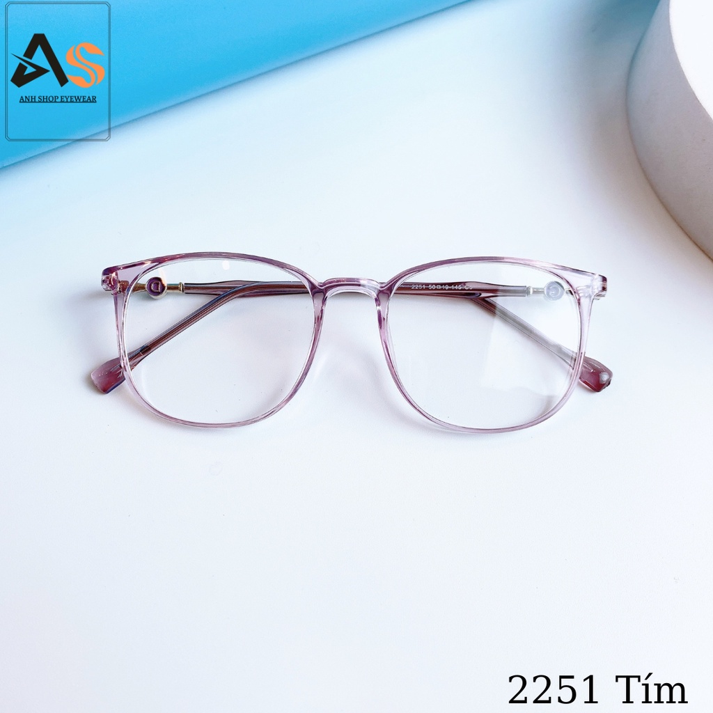 Gọng kính nhựa lõi kim loại thời trang nam nữ 2251A