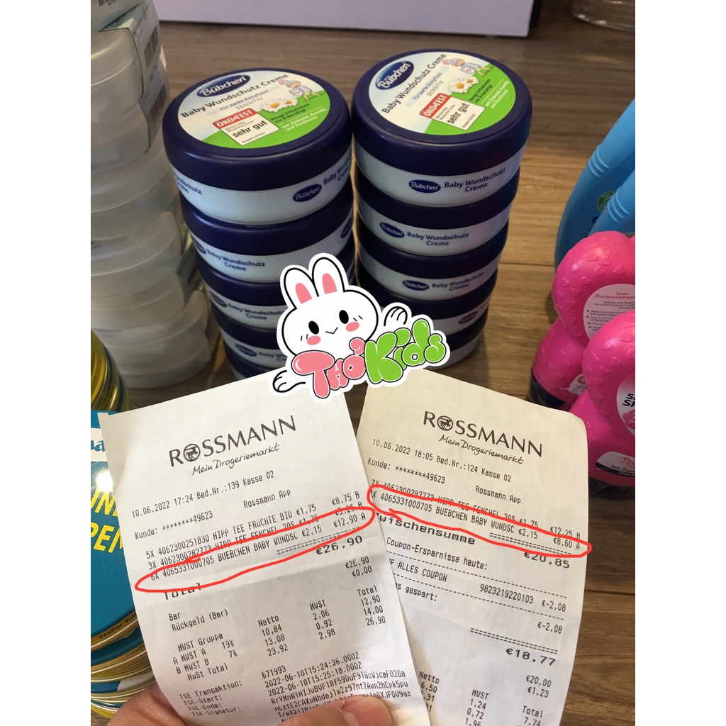 Kem hăm Bubchen - Baby wundschutz creme 75ml, 150ml, 500ml - Hàng Nội Địa Đức