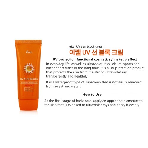 [Hàng mới về] Kem chống nắng EKEL UV Sun Block SPF50/PA+++ 70ml