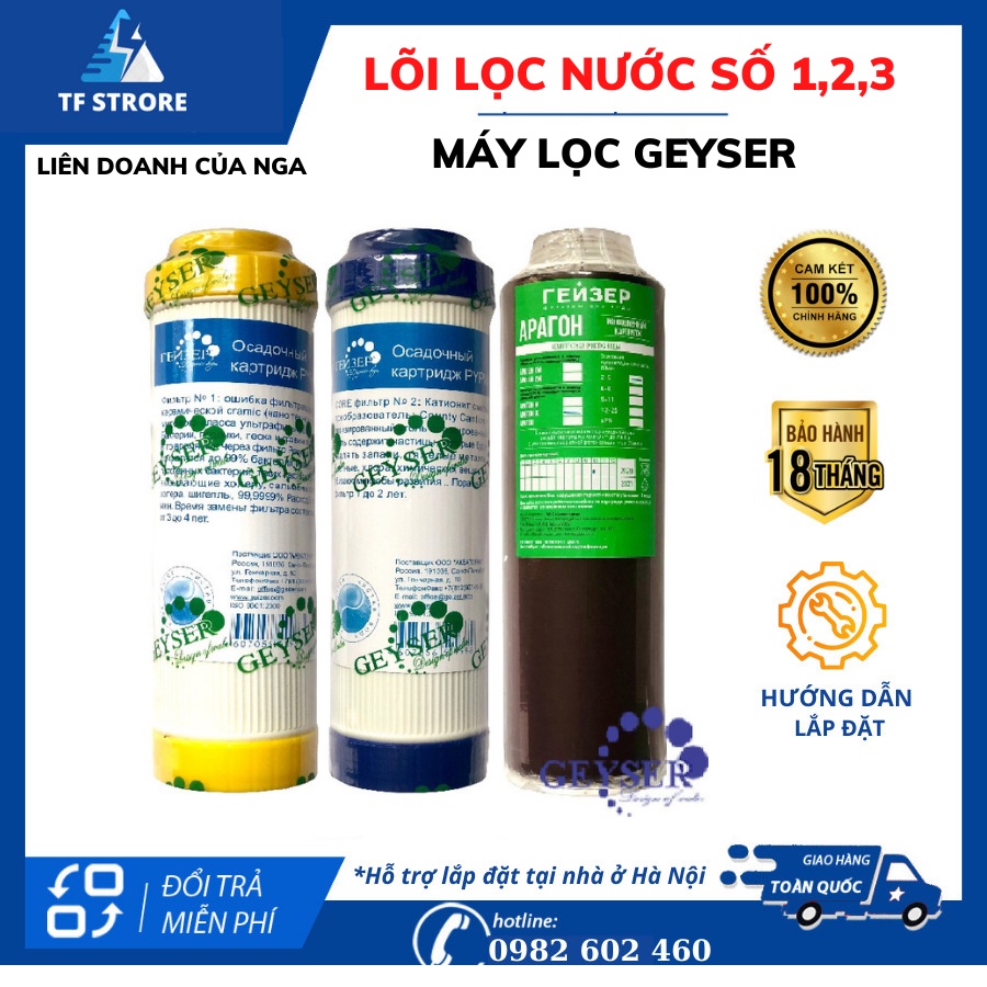 Lõi Lọc 12345678 Máy Lọc Nước Nano Geyser Thế Hệ Mới Nhất - Cam Kết Hàng Chính Hãng