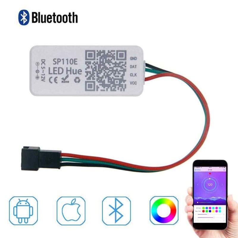 SP110E BỘ ĐIỀU KHIỂN LED FULL MÀU ĐIỀU KHIỂN QUA APP MOBILE BLUETOOTH