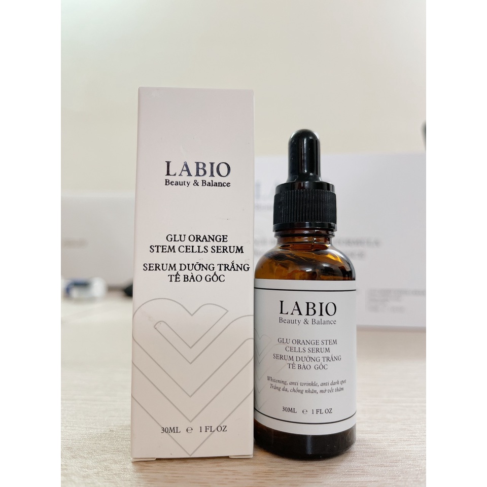 Serum tế bào gốc LABIO - Glu Orange Stem Cells Serum 30ml - dưỡng trắng, mờ thâm, nám