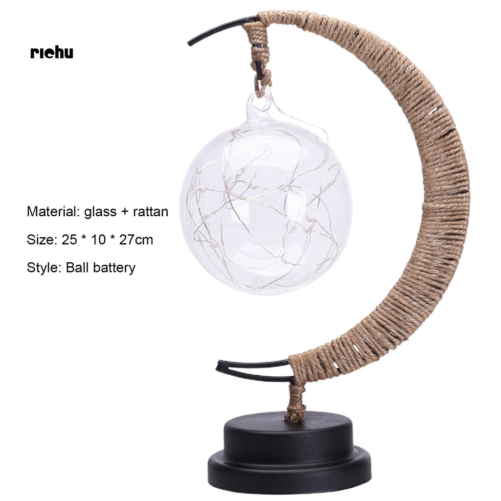 Richu* Braided Night Light Moon LED Night Lamp Decorative for Home