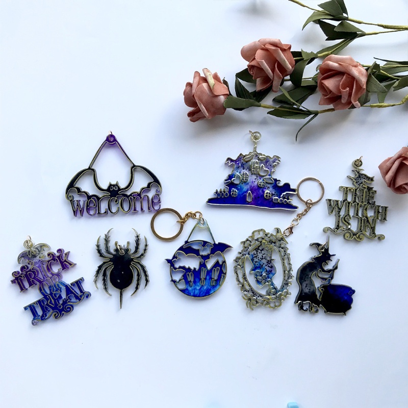 Khuôn Silicone Làm Móc Khóa Hình Phù Thủy Halloween DIY