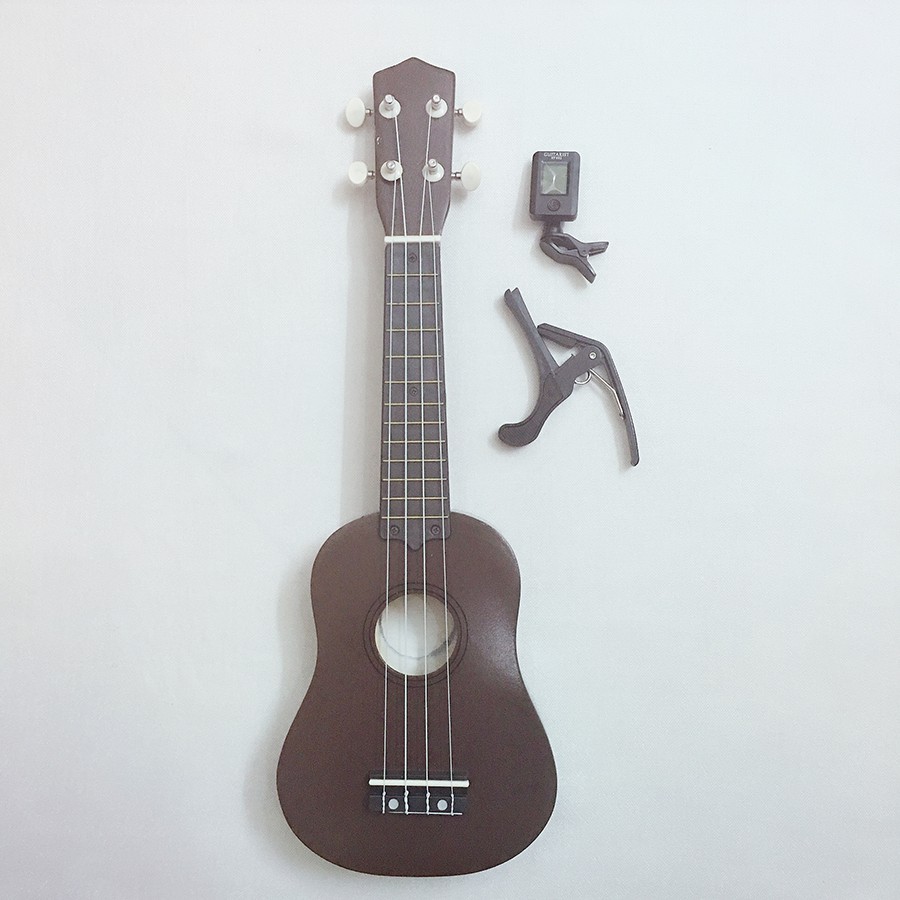 COMBO 4 đàn ukulele soprano tặng kèm capo nâng tông + máy lên dây điện tử - HÀNG CÓ SẴN