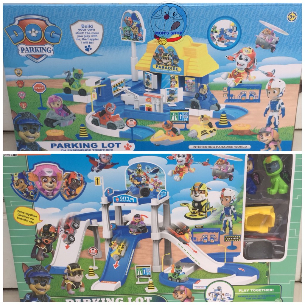 Đồ chơi mô hình bãi đậu xe chó cứu hộ, parking lot
