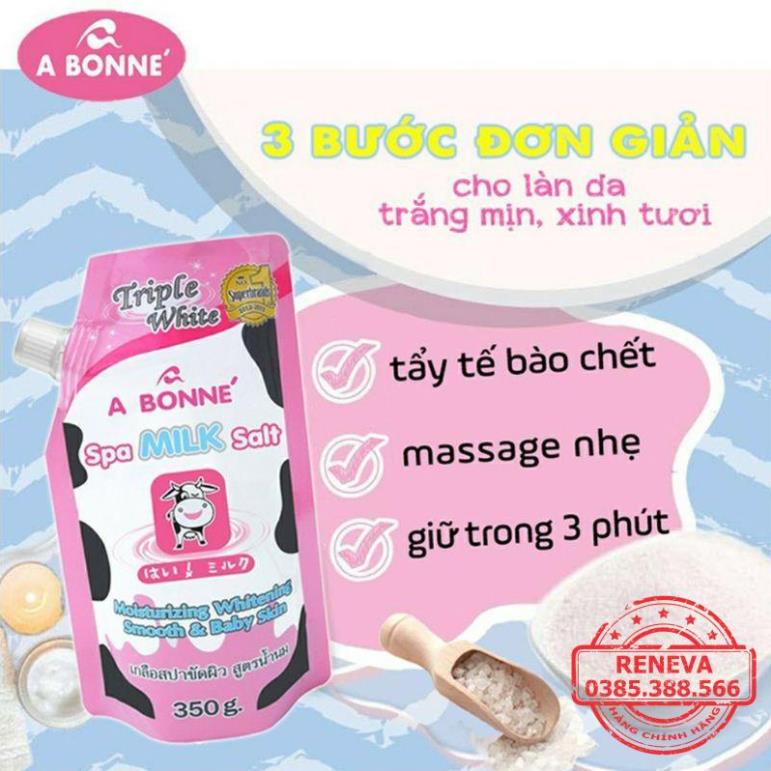 Muối Tắm Sữa Bò Tẩy Tế Bào Chết, Muối Tắm Bò A Bonne Spa Milk Salt Thái Lan 350gr RENEVA