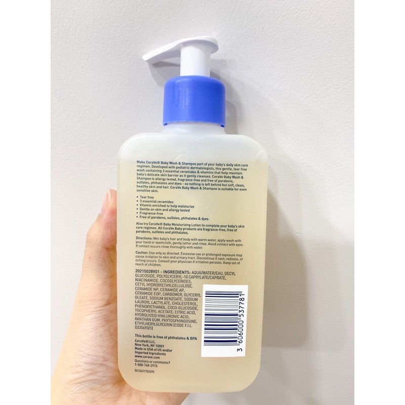 Sữa Tắm Gội Cho Bé CeraVe Baby Wash and Shampoo (237ml)