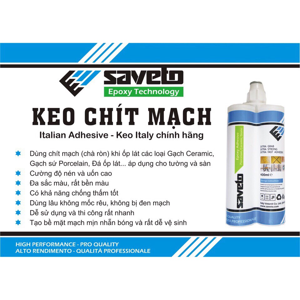 Bộ dụng cụ làm mạch gạch keo Saveto