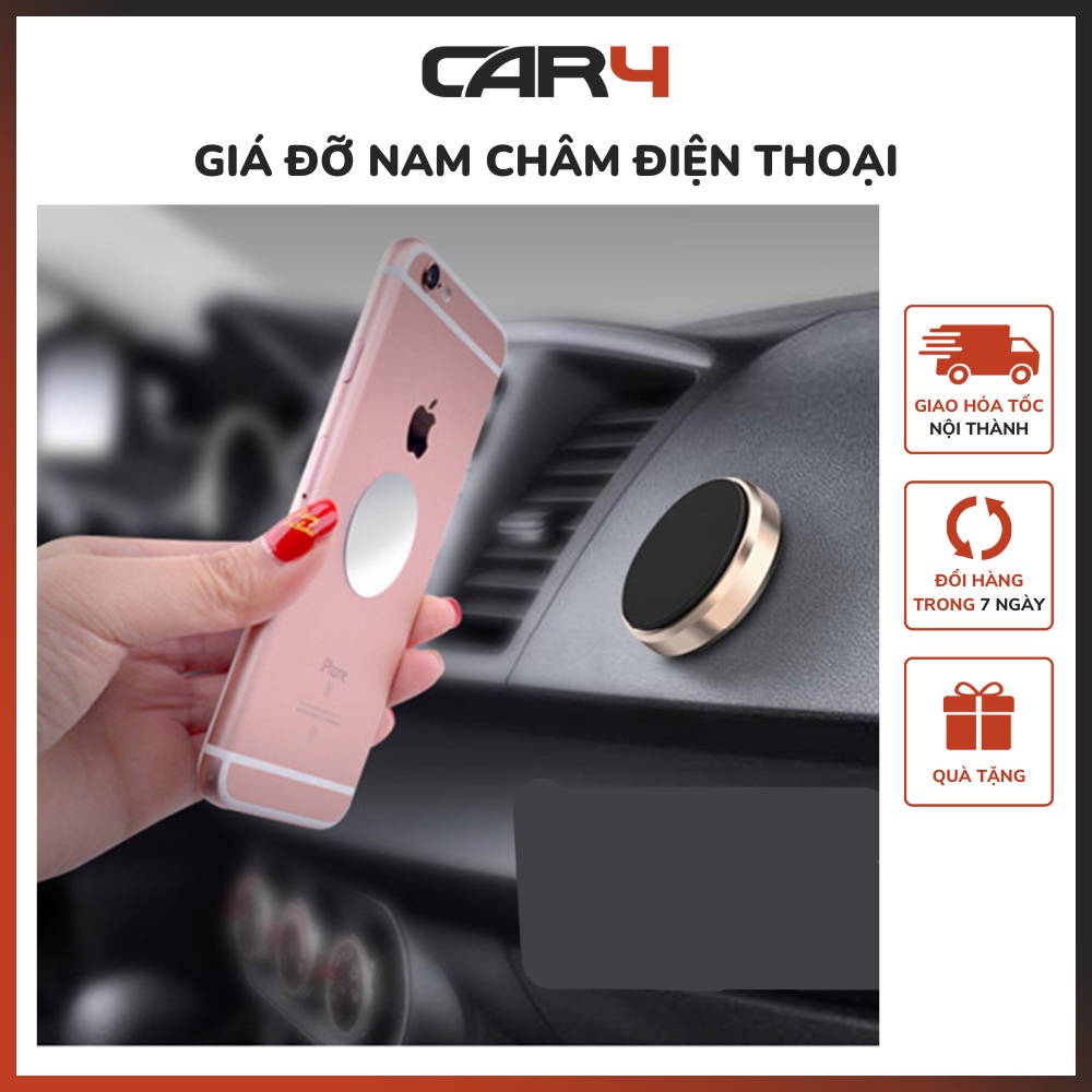 Giá đỡ nam châm điện thoại, đế hít nam châm tiện lợi trên ô tô Car4 - (KM Khai Trương)