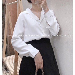 Áo sơmi lụa cổ vest dài tay - sơmi công sở (hình thật/sẵn)