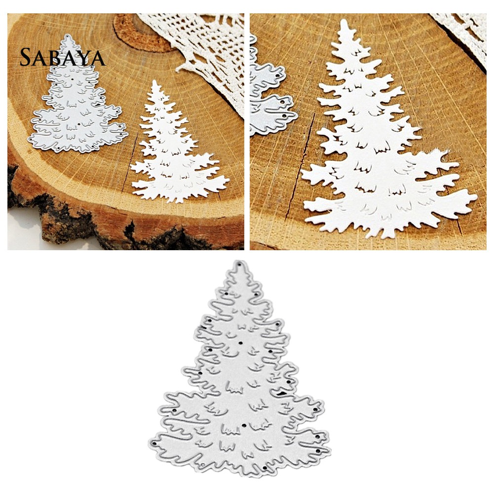 Khuôn cắt giấy làm từ kim loại hình cây thông giáng sinh trang trí album ảnh DIY