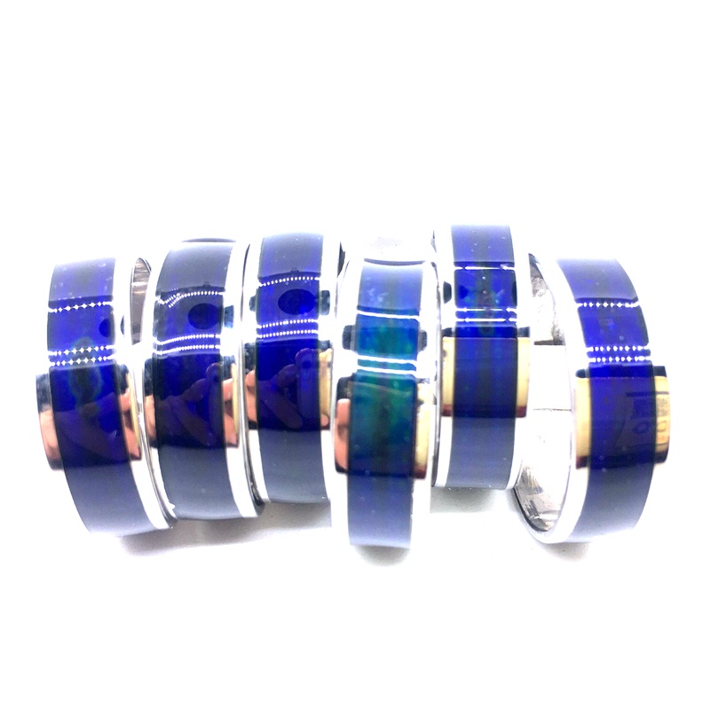 Bộ 10 Nhẫn Thép Không Gỉ Thay Đổi Màu Sắc Theo Tâm Trạng Thời Trang Cho Nam Và Nữ