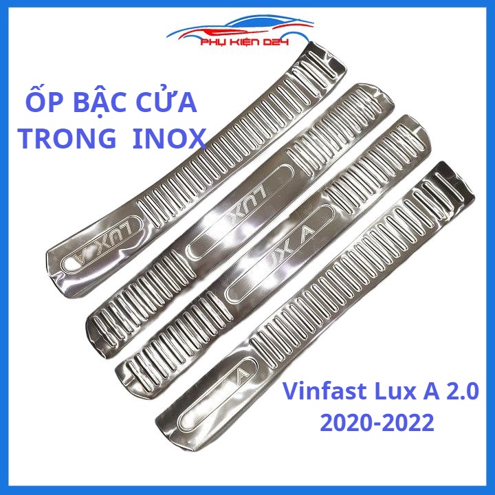 Nẹp bước chân trong INOX ô tô Vinfast Lux A 2.0 2020-2021-2022 chống trầy bảo vệ trang trí xe