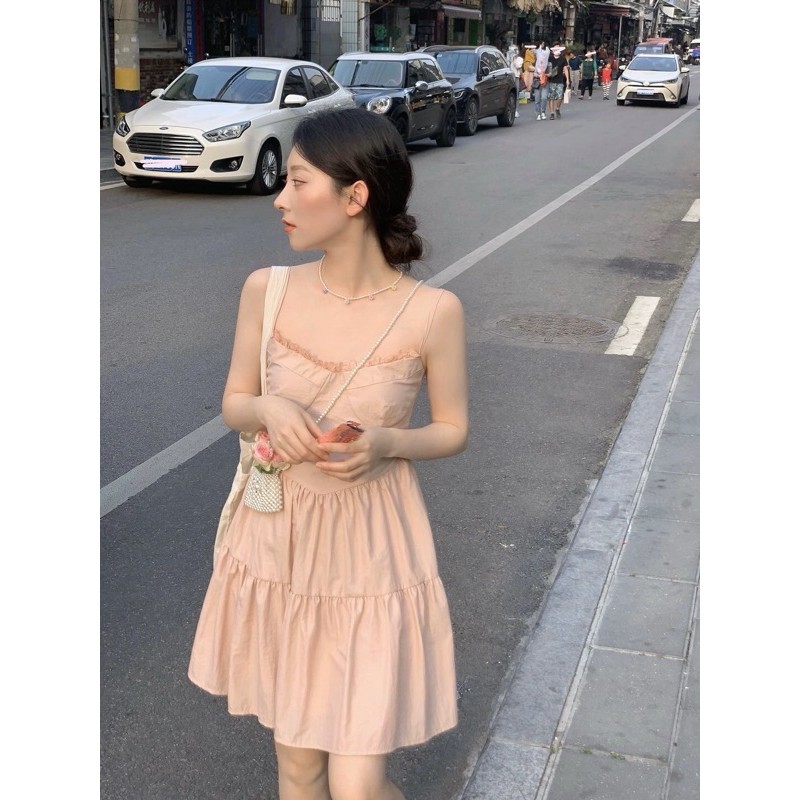 Váy hai dây nữ tính dễ thương