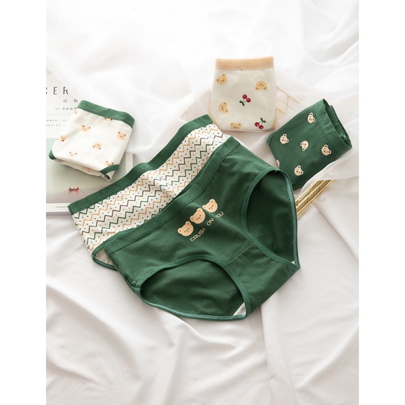 Combo Đồ lót nữ cotton kháng khuẩn đáy chip cotton dễ thương thoáng khí cô gái Nhật Bản Morigirl ulzzang kiểu Hàn | BigBuy360 - bigbuy360.vn