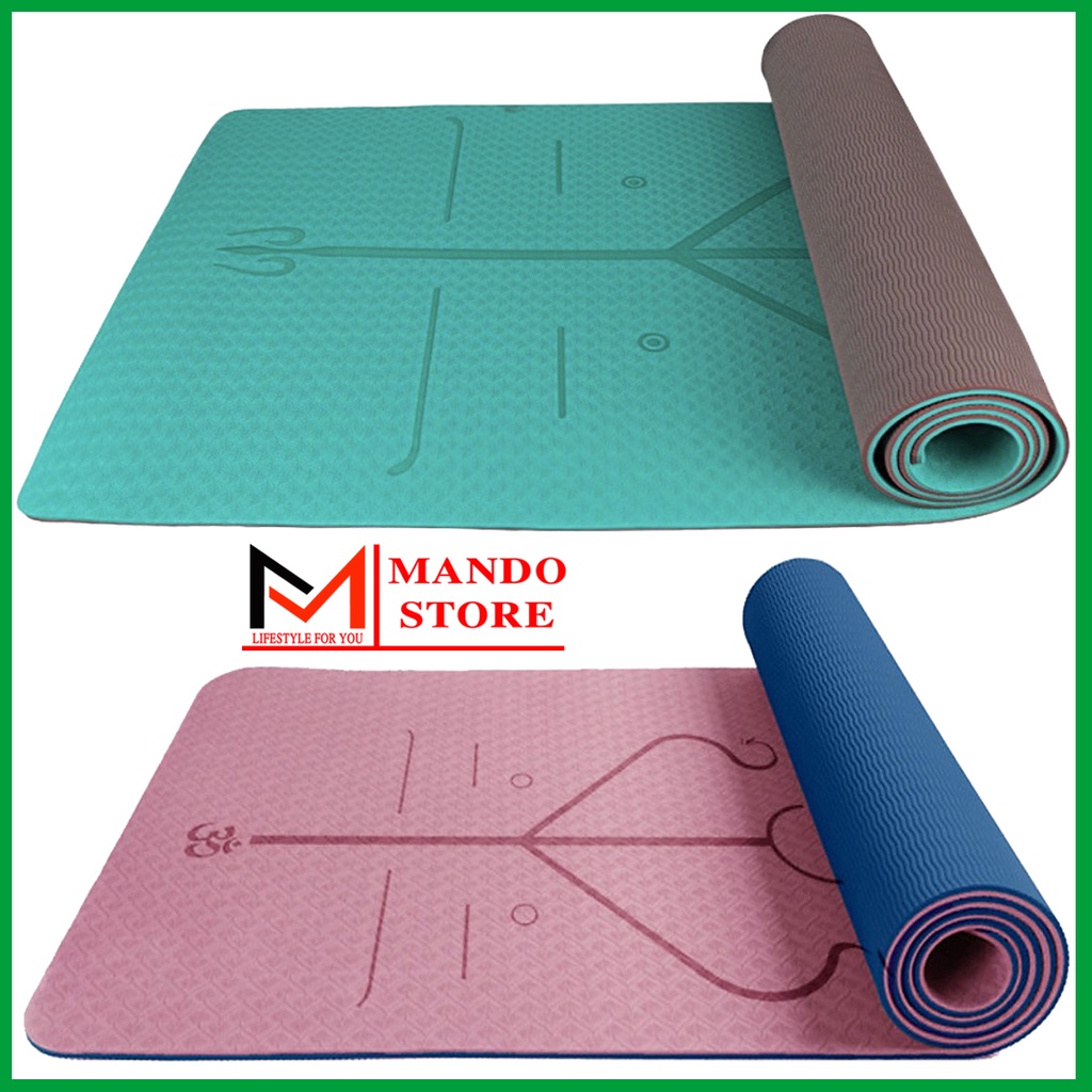Thảm Yoga Định Tuyến Dày 6mm Chọn Màu – Bộ Thảm Tập Gym Cao Cấp Chống Trượt– Kèm Túi Đựng Dây Buộc Thảm Tập Yoga