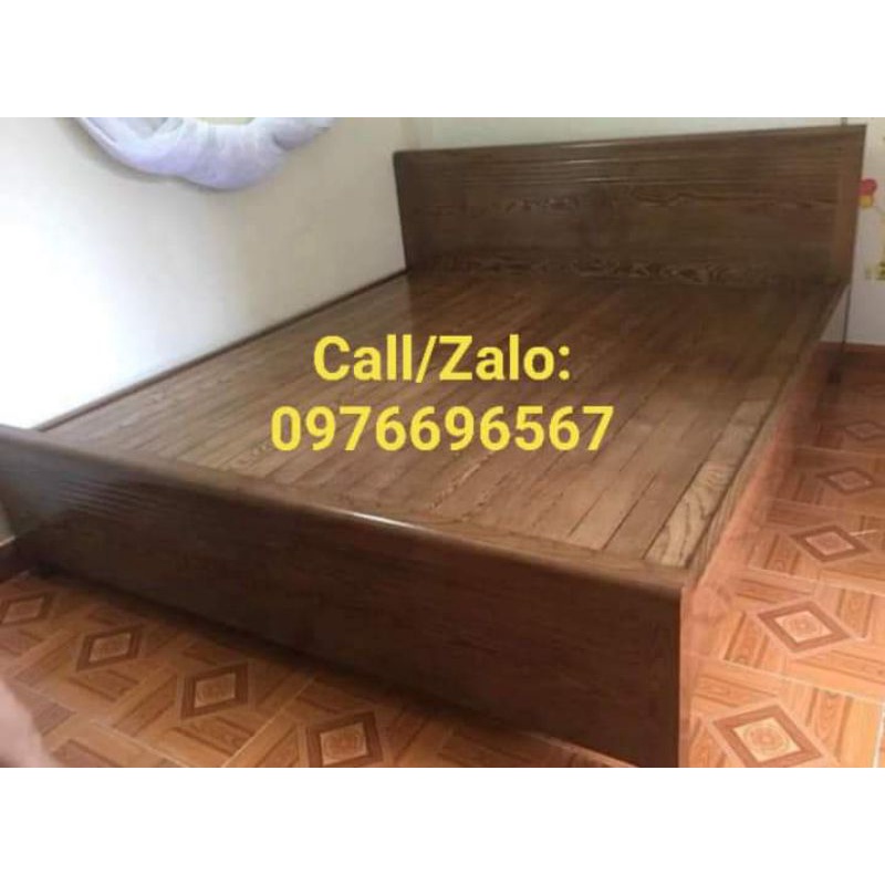 Giường gỗ Sồi màu Óc Chó dạt Phản 1m6-2m giá 5tr500👉Zalo: 0976.696.567
