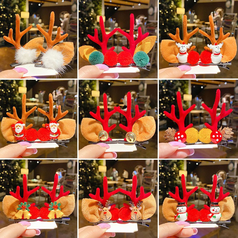 Set cặp tóc chủ đề noel cho bé BST Giáng sinh an lành
