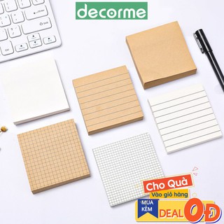 Tập 80 giấy note giấy nhớ basic KRAFT DecorMe