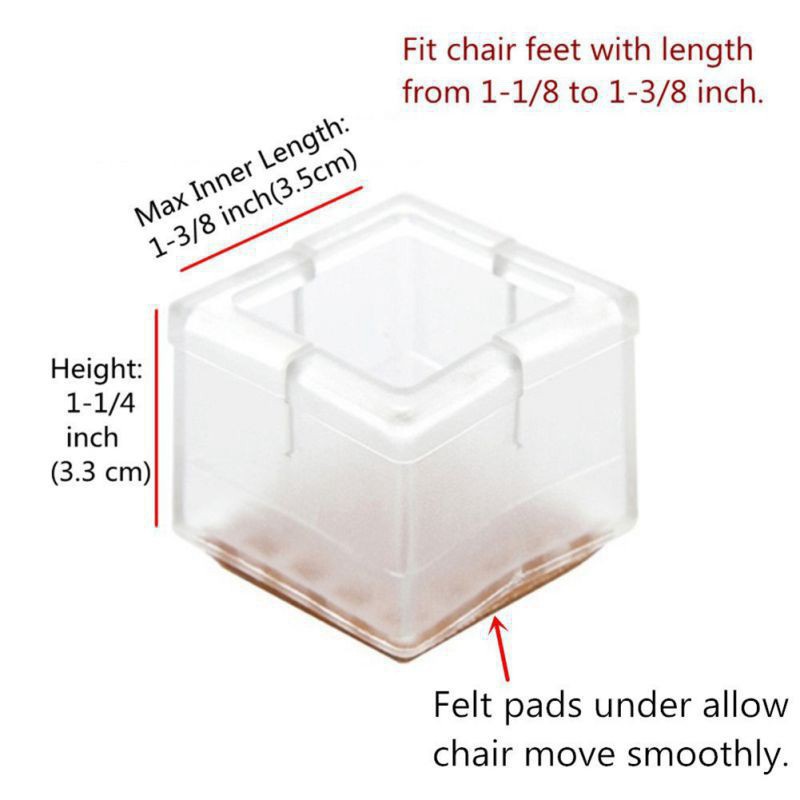 Set 8 miếng bọc bảo vệ chân bàn ghế trong suốt cao cấp tiện dụng | BigBuy360 - bigbuy360.vn