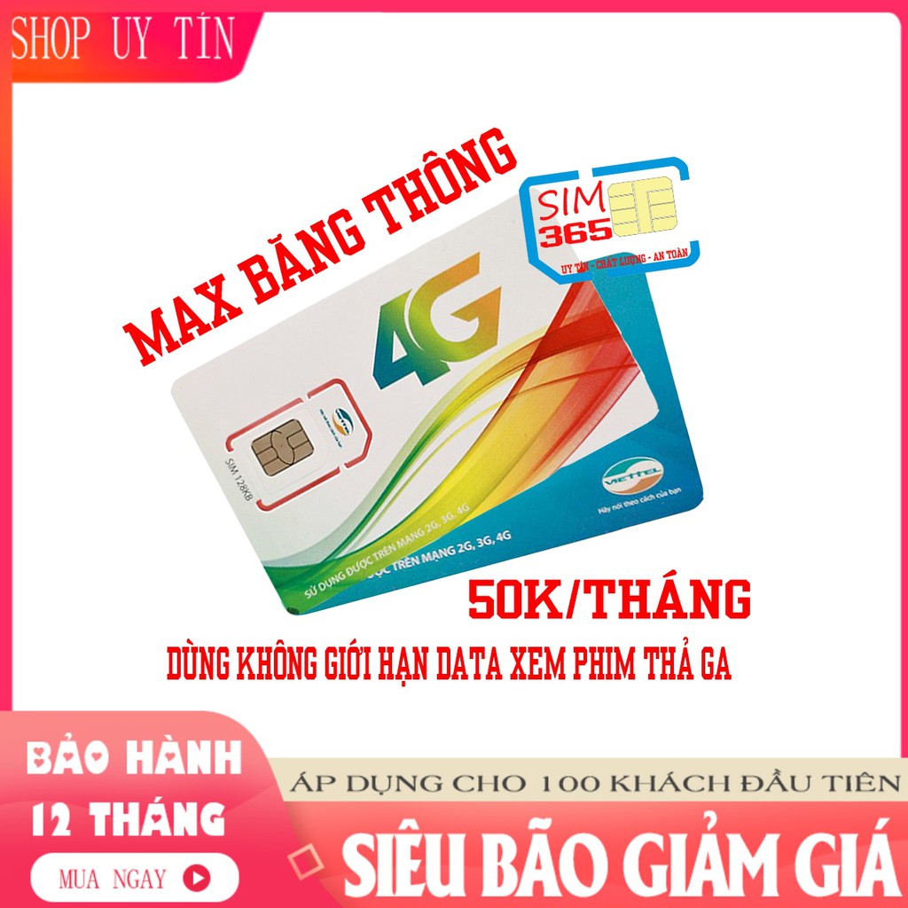 [SIM CỰC KHỦNG] Sim 4G Viettel Vào Mạng Max Băng Thông,Xem Phim Chơi Game Thả Ga