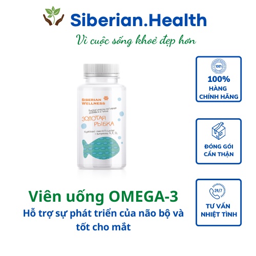 Viên uống OMEGA-3 - VITAMAMA - Siberian Wellness - Hộp 90 viên - Hỗ trợ sự phát triển của não bộ và tốt cho mắt