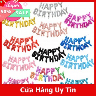 Bóng chữ Happy birthday các màu vàng, bạc, hồng, xanh