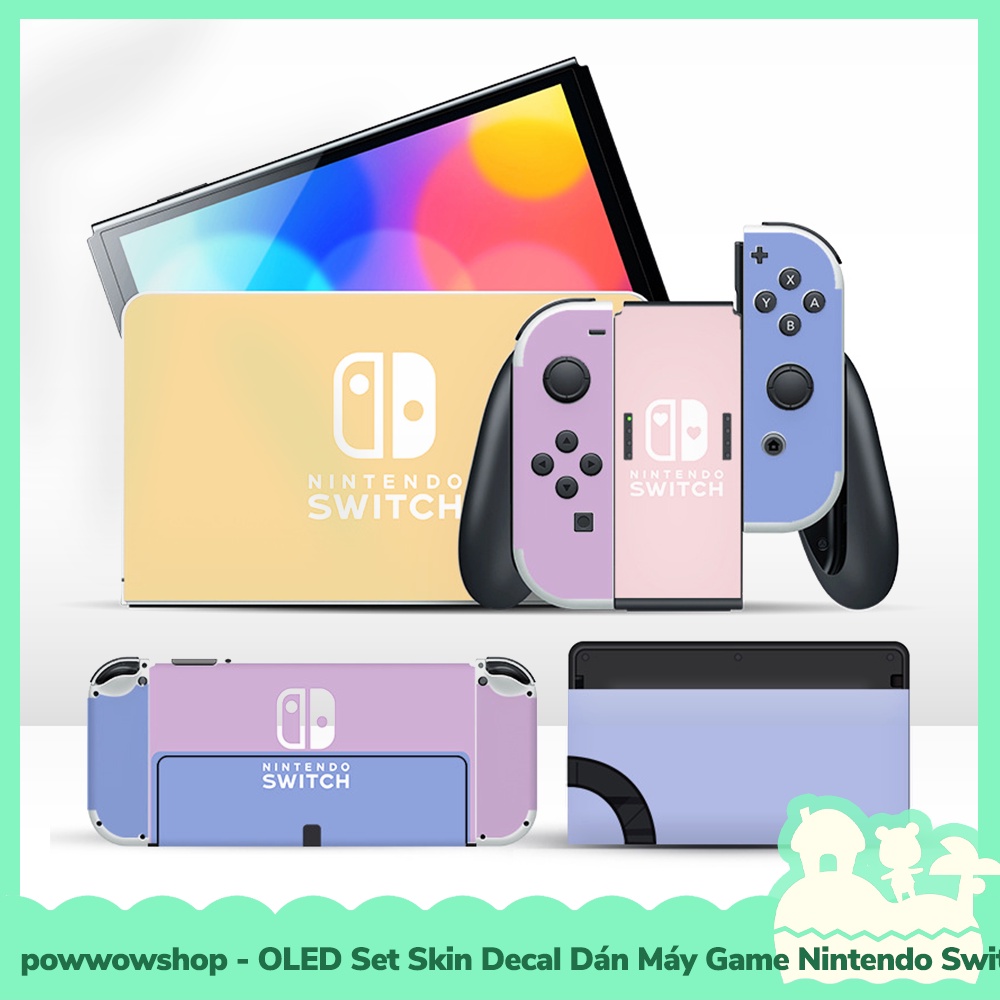 [Sẵn VN - Hỏa Tốc] OLED Set Skin Decal DIY Dán Trang Trí Máy Game Nintendo Switch OLED Phong Cách Gradient Color Mixed