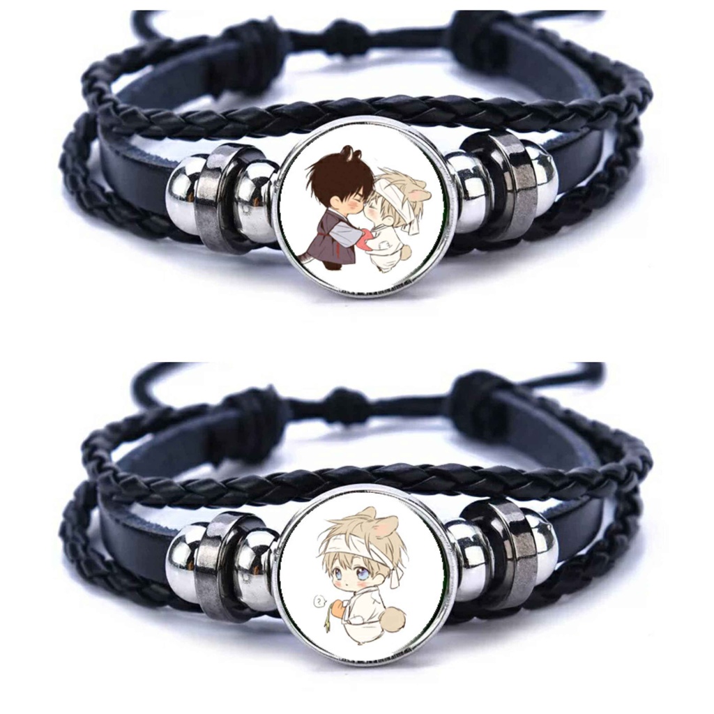 Vòng tay da lộn in hình nhân vật NO LOVE ZONE anime chibi tiện lợi xinh xắn thời trang
