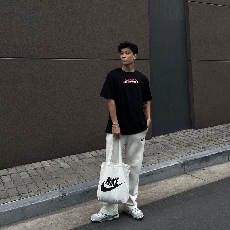 Túi tote vải mộc Tiệm nhà Pony dây kéo in hình Ni..ke PM154 (nhiều mẫu)