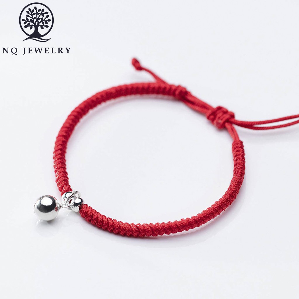 Vòng thắt dây đỏ chuông bạc - NQ Jewelry