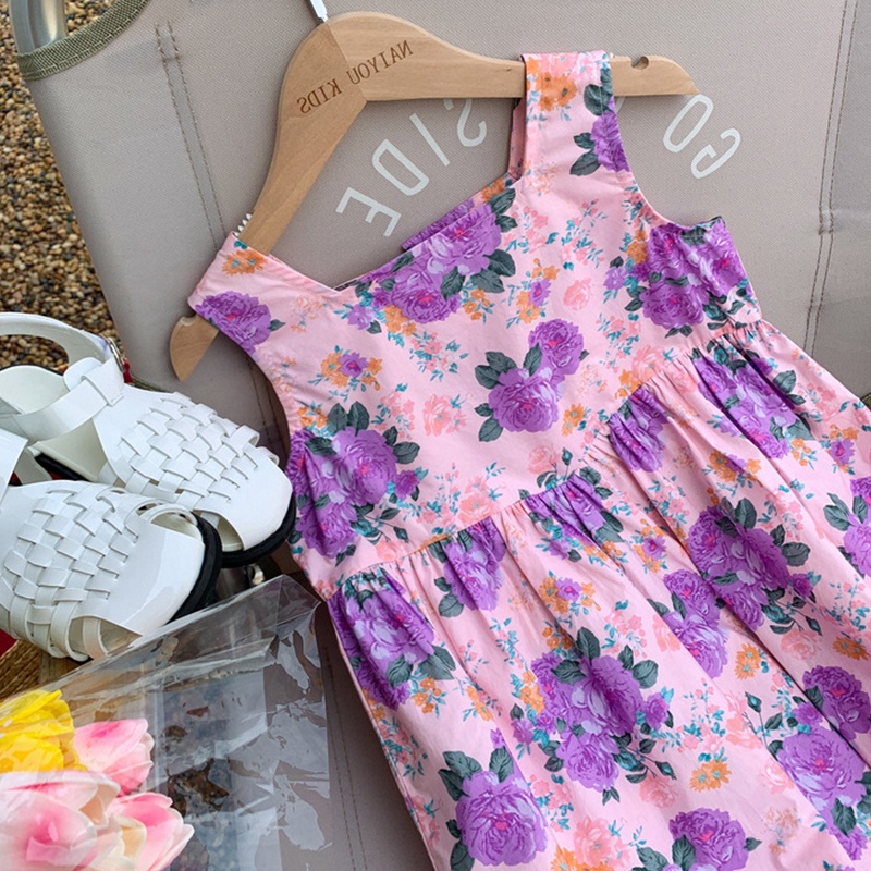 Đầm Hoa Thời Trang Mùa Hè Xinh Xắn Dành Cho Bé Gái 1-6 Tuổi