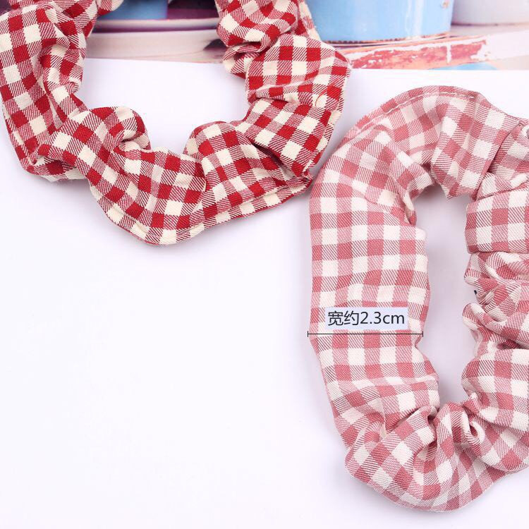 Mini scrunchies dây buộc tóc vải caro bản nhỏ - Mã SC050