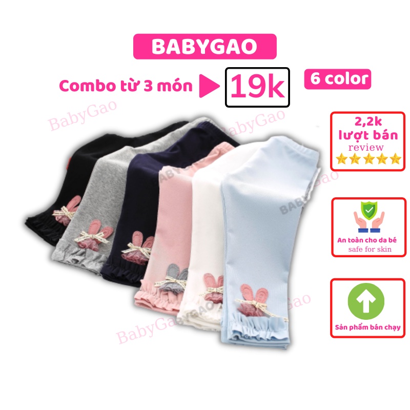 Quần Legging Bé Gái Vải Cotton Len Đính Nơ Hình Ngẫu Nhiên - Quần Legging Cho bé 8-18kg BabyGao