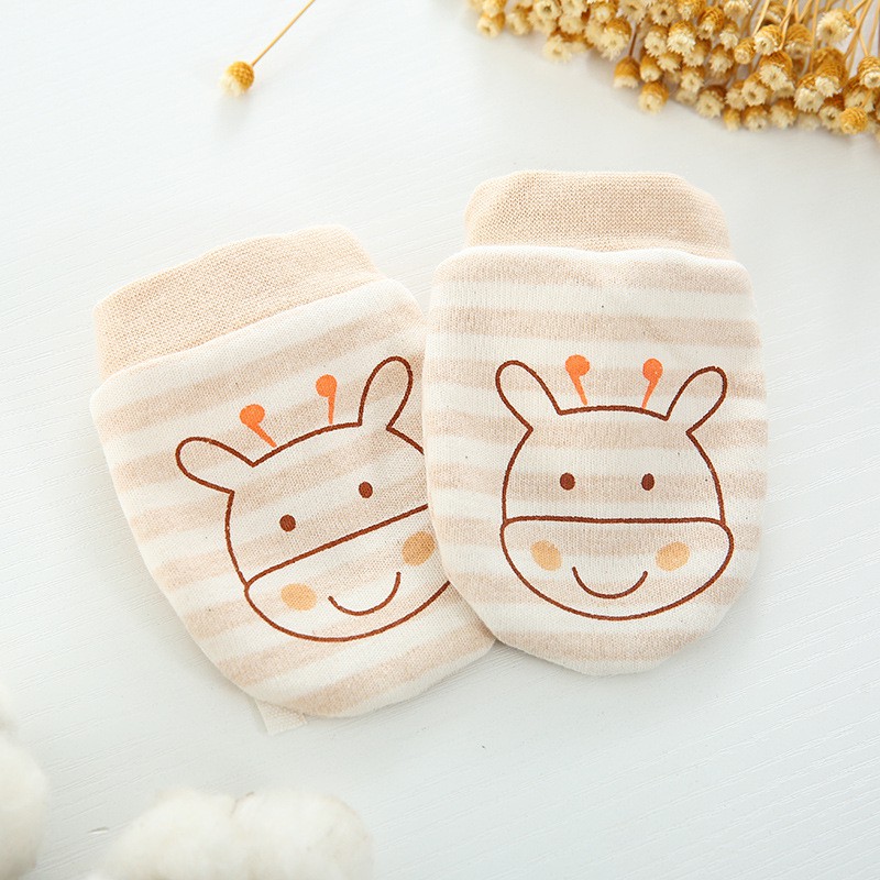 Bao tay organic cotton mềm mịn cho bé sơ sinh có thể điều chỉnh rộng chật co giãn tốt