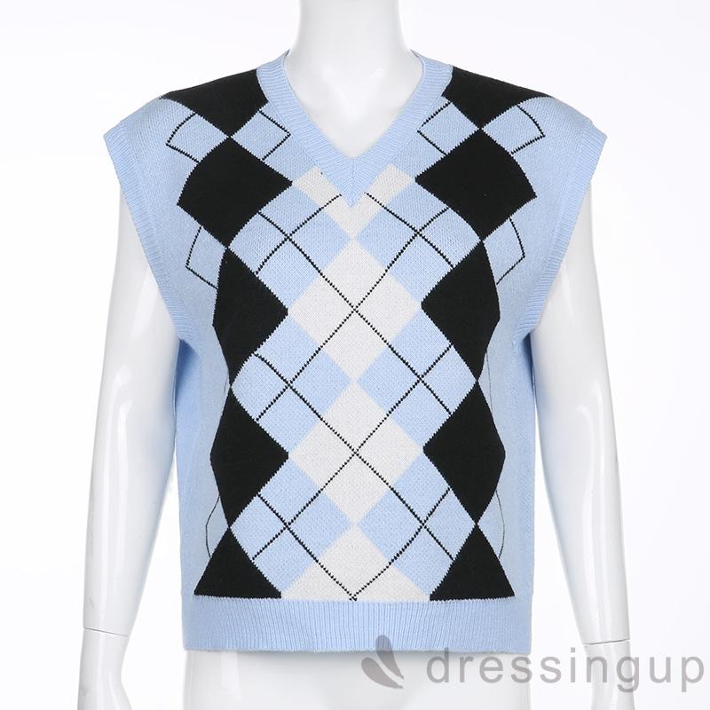 Áo sweater không tay cổ chữ V dáng rộng thời trang dành cho nữ