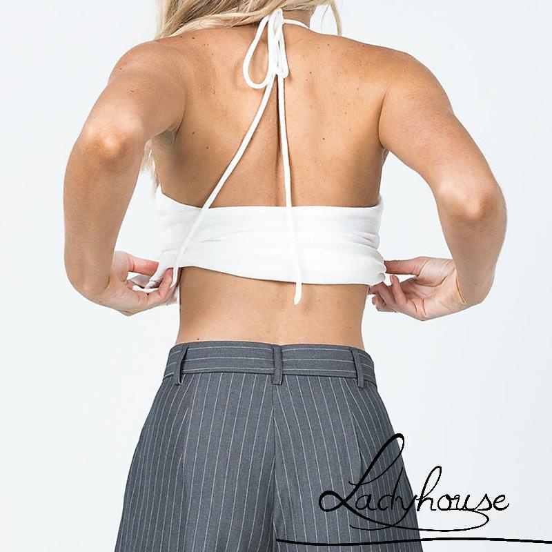 Áo Croptop Hai Dây Màu Sắc Trơn Thời Trang Mùa Hè Cho Nữ