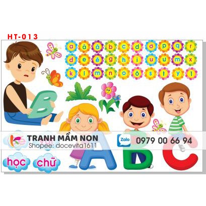 Decal mầm non- GÓC HỌC TẬP -2 khổ to 127x80