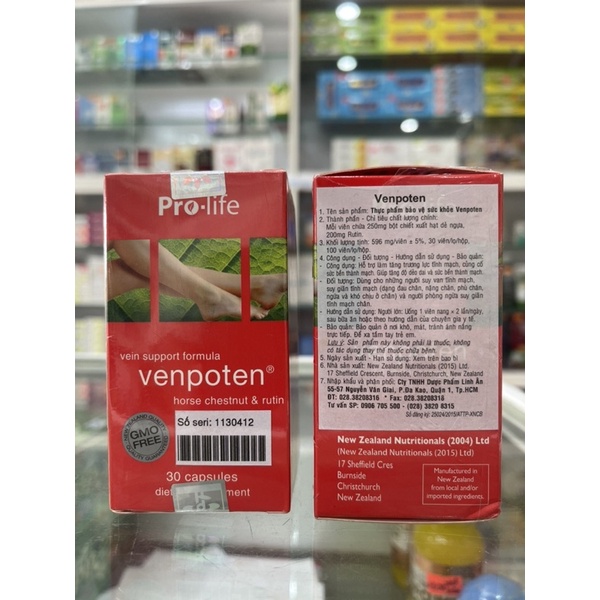 Venpoten - 30 viên - hỗ trợ giảm giãn tĩnh mạch, bền thành mạch