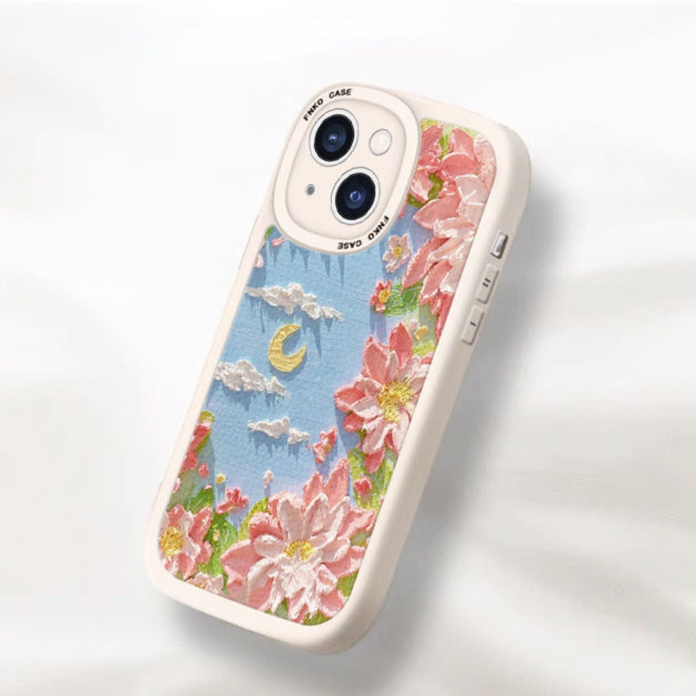 Ốp Điện Thoại Họa Tiết Hoa / Đám Mây / Mặt Trăng Cho iPhone 12 13 11 Pro Max X Xs Max Xr Fsd8