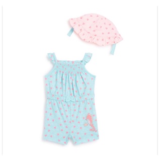 Set jumpsuit hai dây và nón tai bèo cho bé gái_ primark