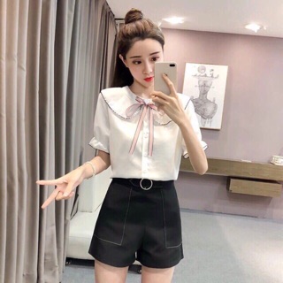 Áo sơ mi kiểu công sở cổ V