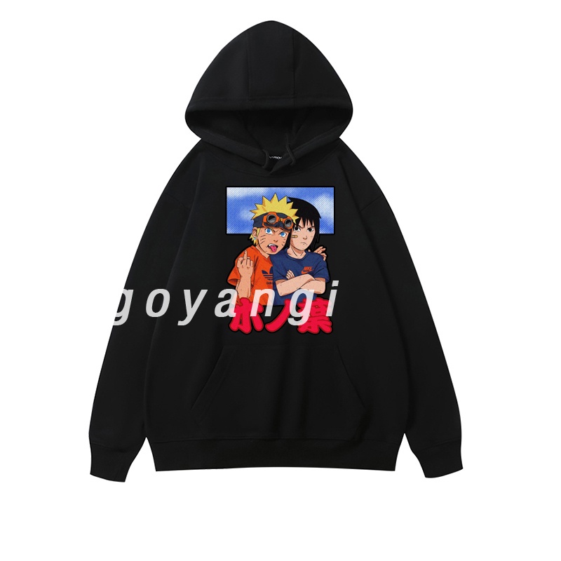 Áo Hoodie GYG Unisex NarutoxSasuke 5 Form Rộng Oversize Phong Cách Hàn Quốc