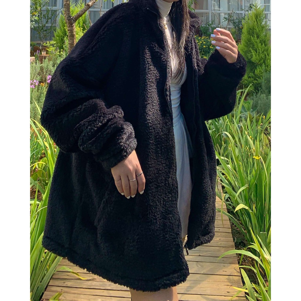 Áo khoác lông cổ cao mềm mịn mùa đông, Áo lông cừu ulzzang, Hàn Quốc, thiết kế T-Ju (áo lông sheep) | BigBuy360 - bigbuy360.vn