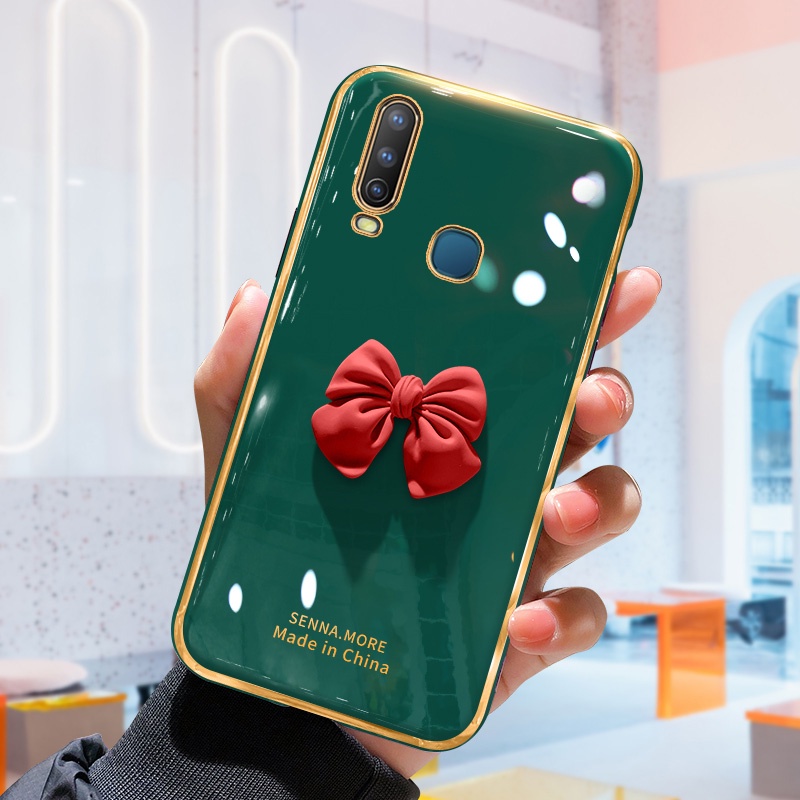 Ốp Điện Thoại Kết Cấu Sang Trọng Đính Nơ 3D Cho Vivo Y11 Y12 Y17 Y15 U10