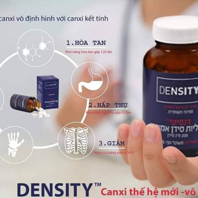 Density - canxi vô định hình ( loại canxi của Israel dùng vào ban đêm không ảnh hưởng tới sức khỏe )