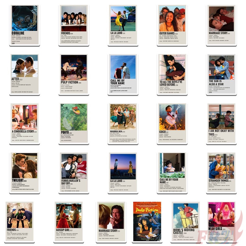 ❉ Mixed Movie &amp; TV Shows Series 04 Polaroid Frame Stickers ❉ 50Pcs/Set DIY Fashion Waterproof Doodle Decal Stickers