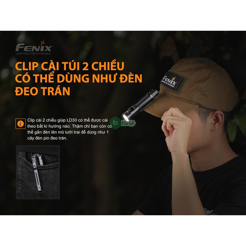 CHÍNH HÃNG PHÂN PHỐI - Đèn pin Fenix - LD30 - 1600 Lumens (kèm 01 pin sạc ALR_L18_3500U)