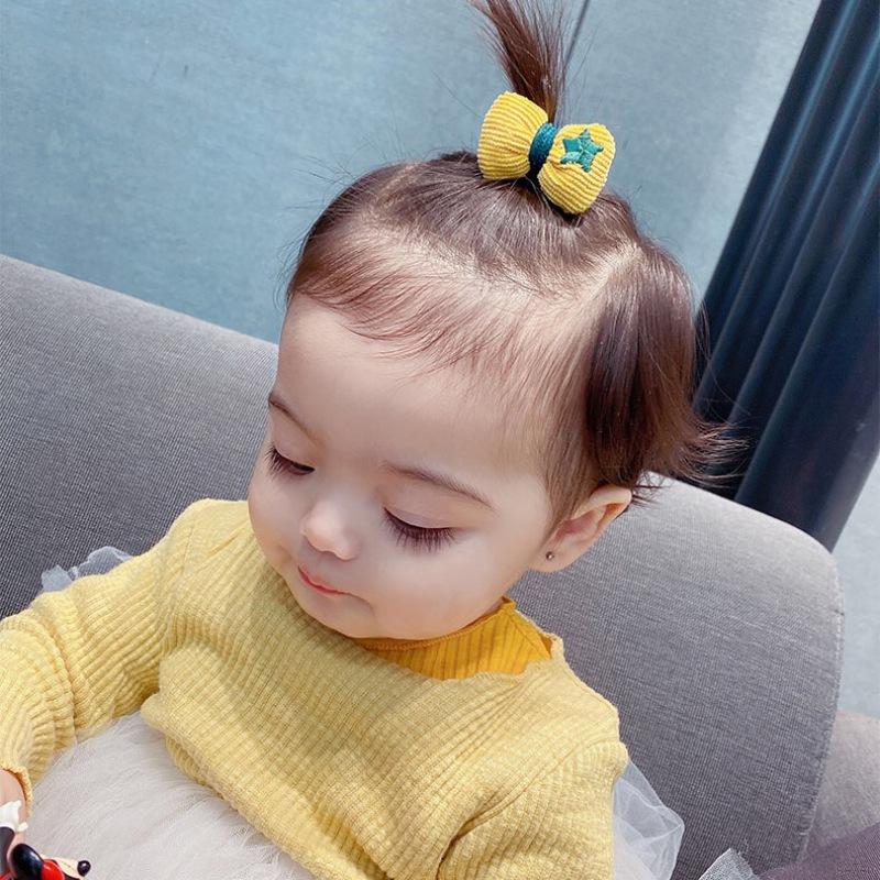 Bộ 6 Dây Buộc Tóc Co Giãn Thiết Kế Hình Trái Cây / Hoa Cho Bé Gái Trên 1 Tuổi